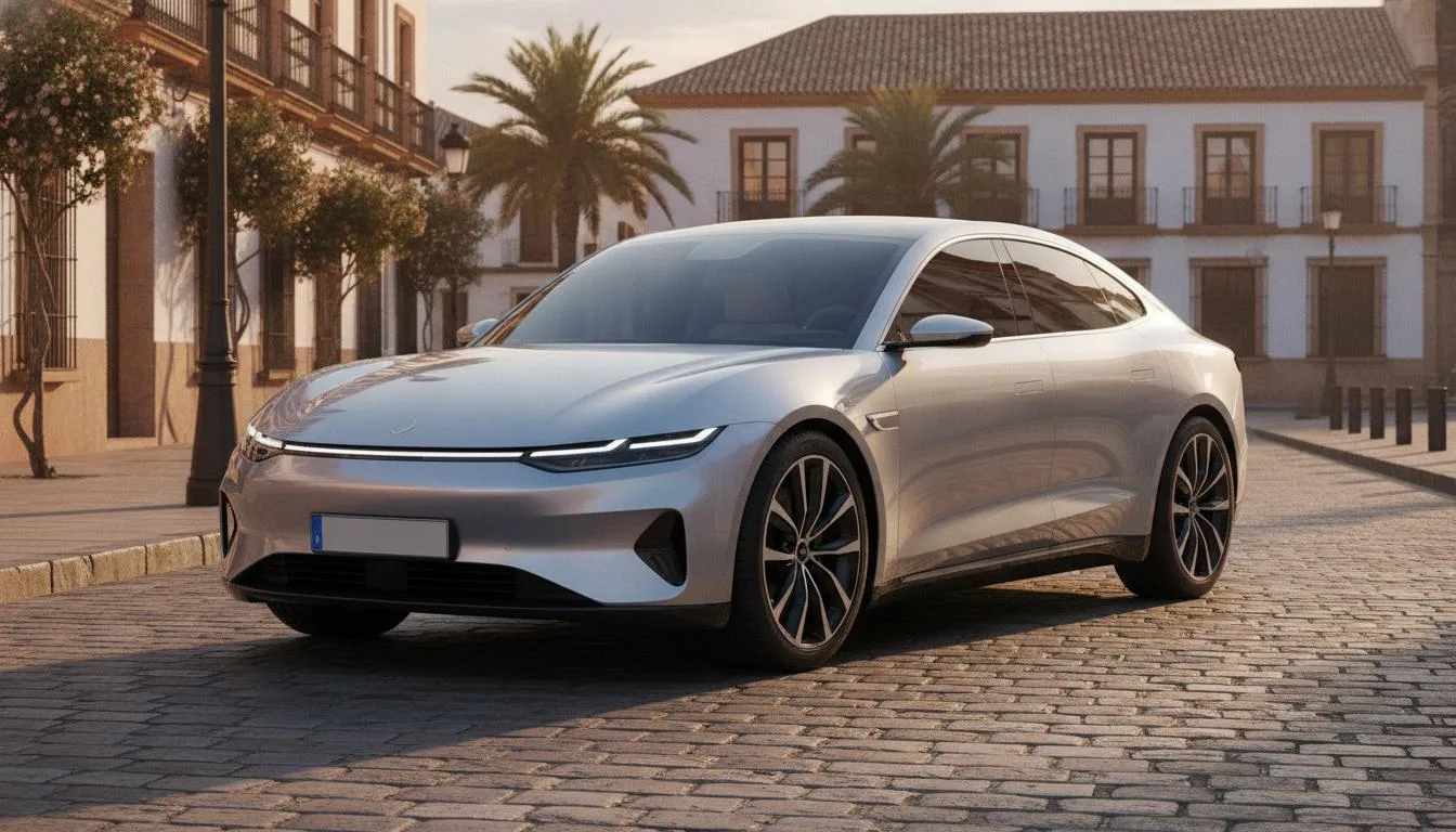 Coche nuevo de renting 12 meses aparcado en una calle urbana