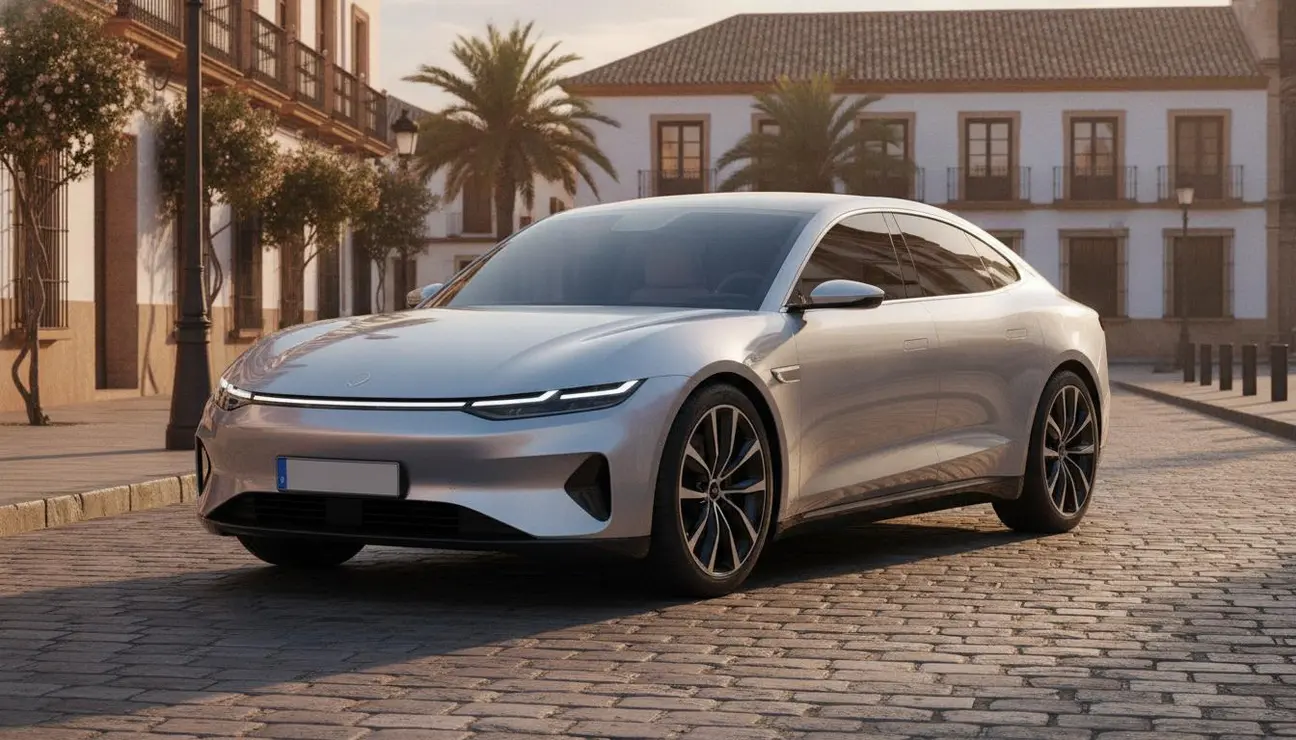 Coche nuevo de renting 12 meses aparcado en una calle urbana